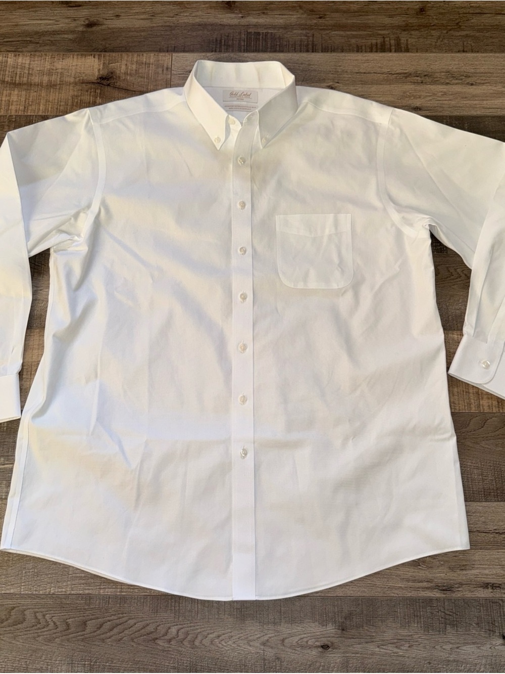 Gold label fitted Men's White Button-Down Dress Shirt - Classic Oxford